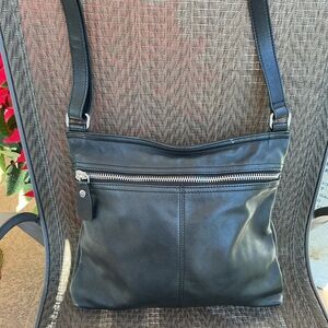 Margot Black Leather Shoulder Bag